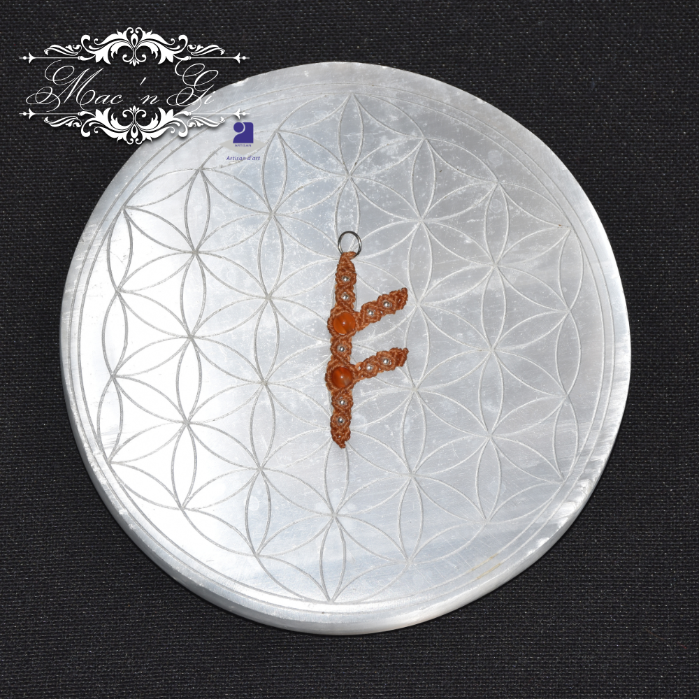 Pendentif Fehu Cornaline