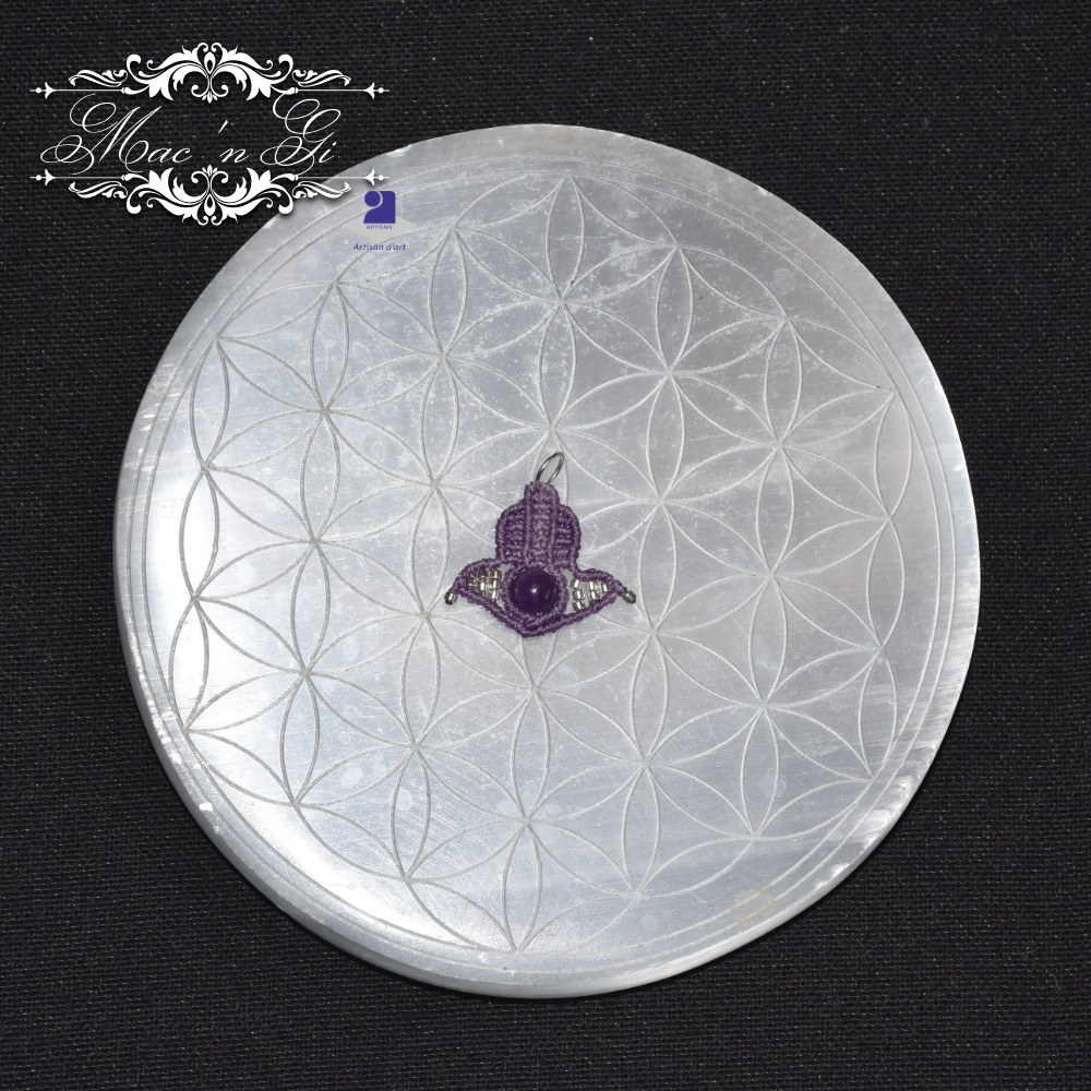 Pendentif Khamsa Améthyste Argent